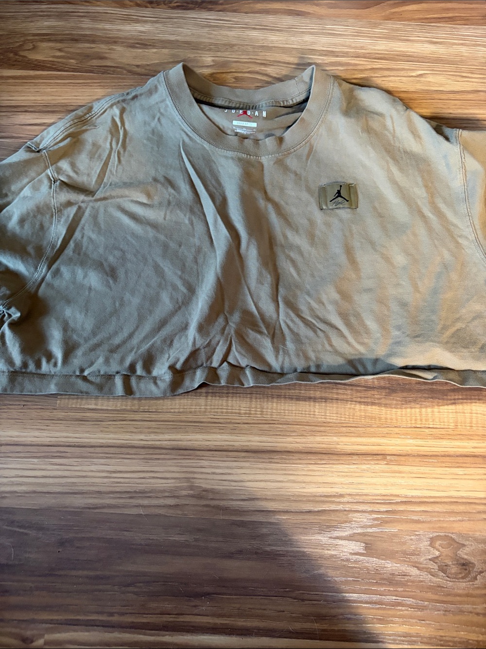 Jordan Cropped Crew Tee in Olive Drab